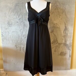 100% Silk Romantic Whimsigoth Dark Fairy Little Black  Dress Sexy Sz 6